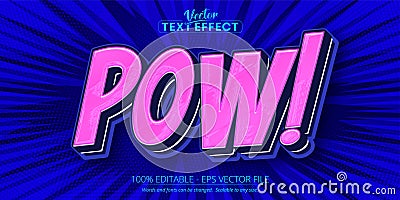 Cartoon text effect, editable comic text and comic text style Vector Illustration