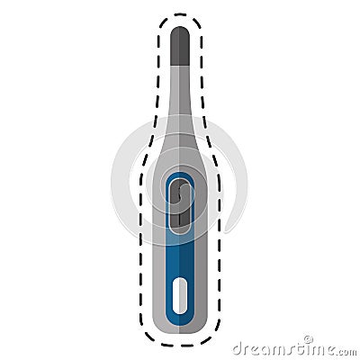 Cartoon thermometer digital medical icon Vector Illustration