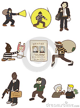 Cartoon thief icon Vector Illustration