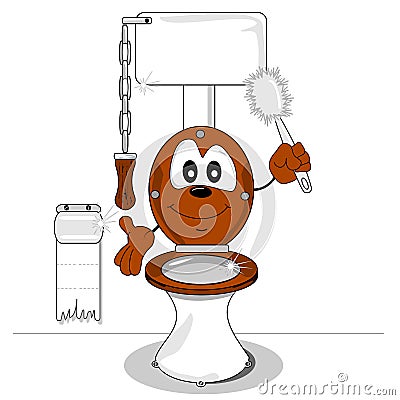 A cartoon toilet Vector Illustration