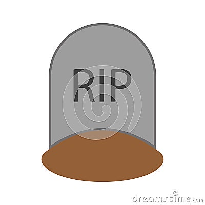 cartoon tombstone. Ancient stone. Vector illustration. Vector Illustration