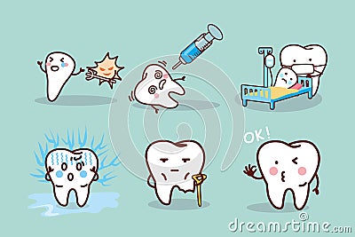 Cartoon tooth cavity Vector Illustration