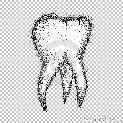 Cartoon tooth vector grunge tattoo Vector Illustration