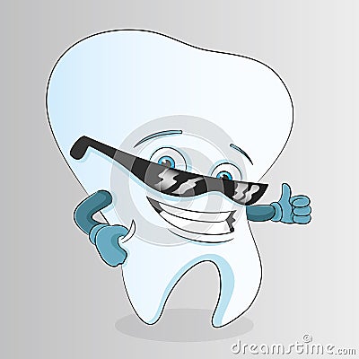 Cartoon tooth. Vector Illustration