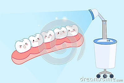 Cartoon tooth with whiten concep Vector Illustration