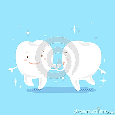 Cartoon tooth with whiten Vector Illustration