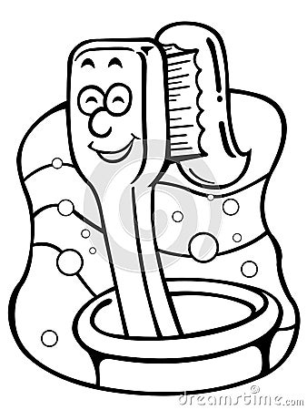 Cartoon toothbrush Vector Illustration