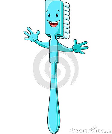 Cartoon Toothbrush Character Vector Illustration