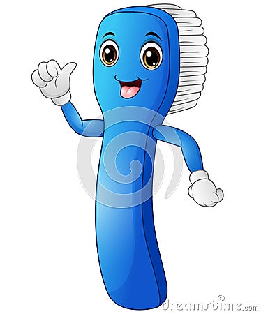 Cartoon toothbrush giving thumb up Vector Illustration