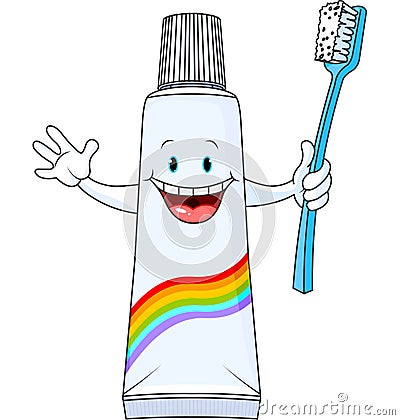 Cartoon Toothpaste Character Vector Illustration