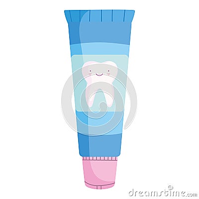 cartoon toothpaste tooth Vector Illustration