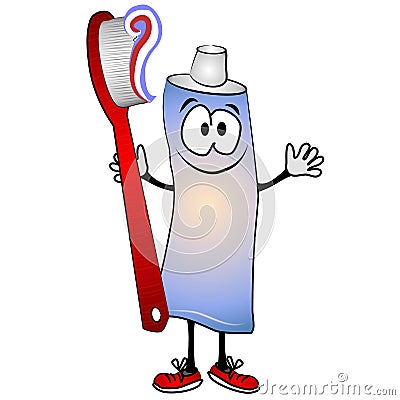 Cartoon Toothpaste Toothbrush Cartoon Illustration