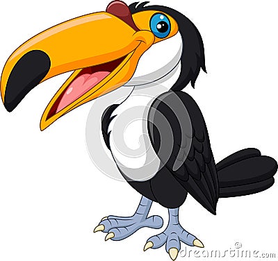 Cartoon toucan bird isolated on white background Vector Illustration