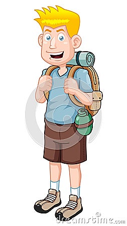 Cartoon Tourist Vector Illustration