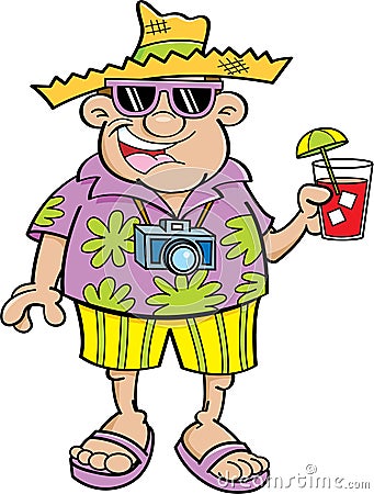 Cartoon tourist Vector Illustration