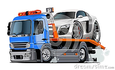 Cartoon tow truck Vector Illustration