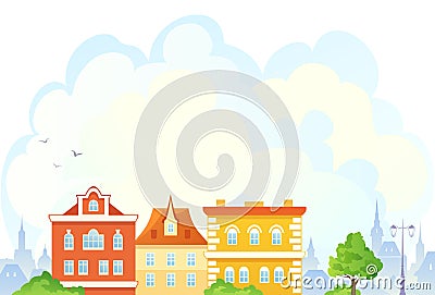 Cartoon townscape Vector Illustration