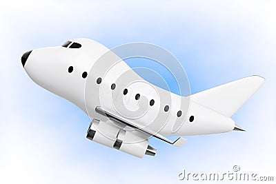 Cartoon Toy Jet Airplane. 3d Rendering Stock Photo