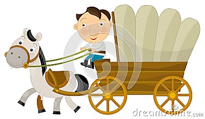 Cartoon traditional carriage - isolated Cartoon Illustration