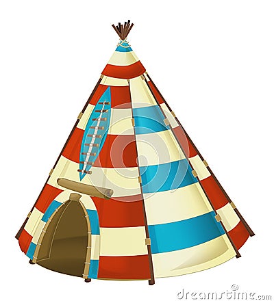 Cartoon traditional tent - tee pee - isolated Cartoon Illustration