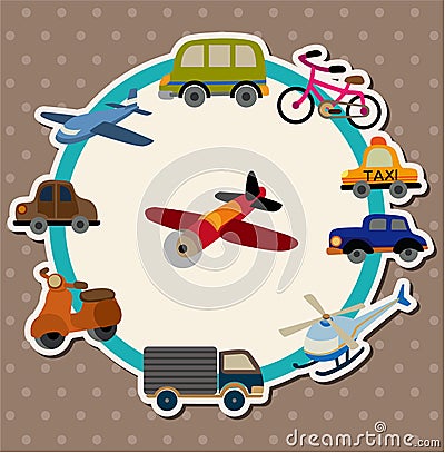 Cartoon Transport card Vector Illustration
