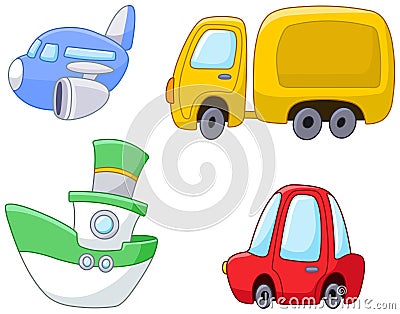 Cartoon transport set Vector Illustration