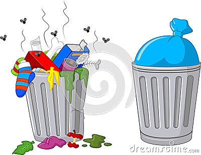 Cartoon trash can Vector Illustration