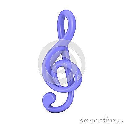 Cartoon Treble Clef Web Icon Sign. 3d Rendering Stock Photo