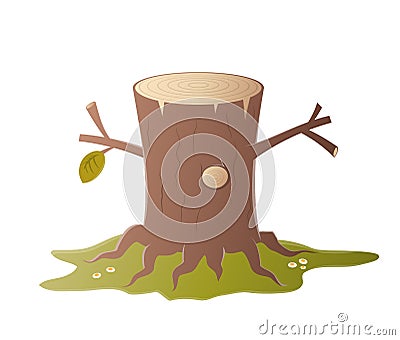 Cartoon tree stump Vector Illustration