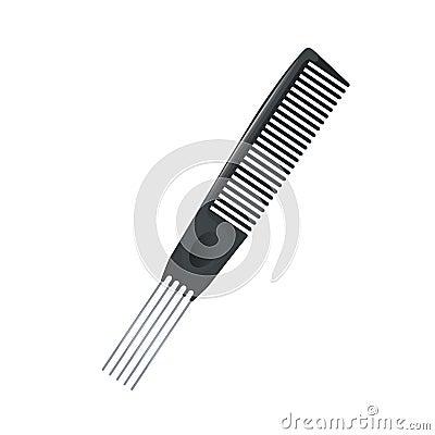 Cartoon trendy metal pin tail comb for multy purposy use icon. Salon and professional fashion accessories vector illustration. Vector Illustration