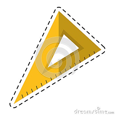 Cartoon triangle ruler utensil icon Vector Illustration