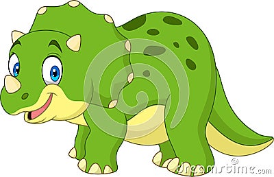 Cartoon triceratops isolated on white background Vector Illustration