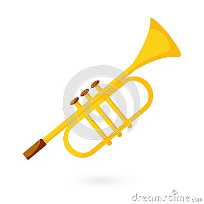 Cartoon trumpet. Musical instrument Stock Photo