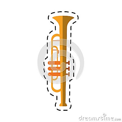 Cartoon trumpet musician instrument icon Vector Illustration