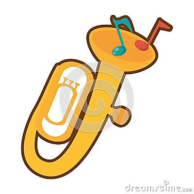 cartoon tuba wind brass music instrument Cartoon Illustration