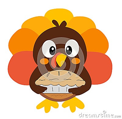 A Cartoon Turkey Arrives for Thanksgiving Stock Photo