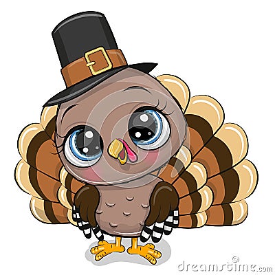Cartoon turkey bird isolated on a white background Vector Illustration