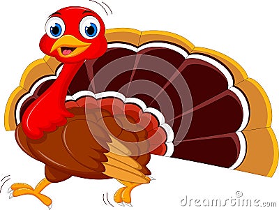 Cartoon turkey running Stock Photo