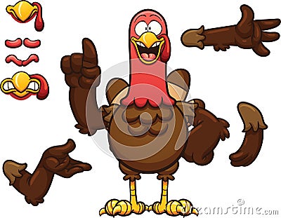 Cartoon turkey Vector Illustration