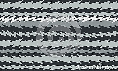 Cartoon tv screen static electronic interference zigzag seamless tile background dark monochrome Vector Illustration