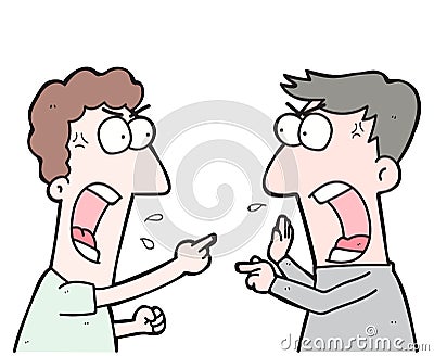 Cartoon two people arguing Stock Photo