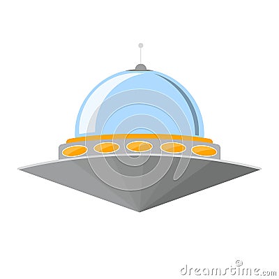 Cartoon Ufo Isolated on White Background. Vector Vector Illustration