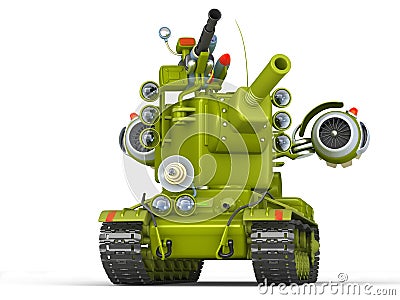 Cartoon Ultra Tank. 3D Illustration. Stock Photo