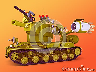 Cartoon ultra tank 3D illustration Cartoon Illustration