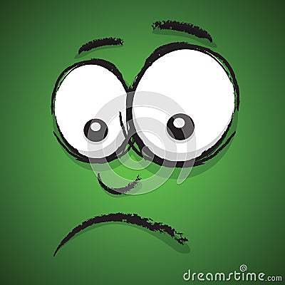 Cartoon unhappy face Vector Illustration