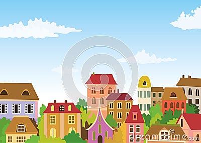 Cartoon urban scene Stock Photo