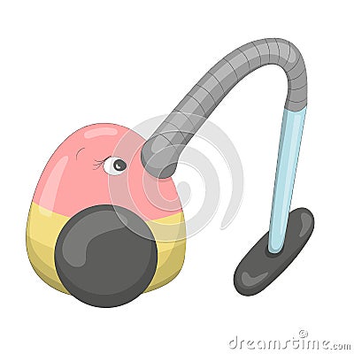 A cartoon vacuum cleaner that looks like a character Vector Illustration