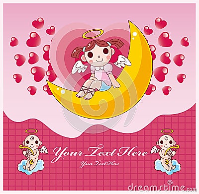 Cartoon Valentine card Vector Illustration