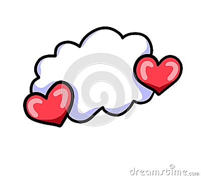 A Magical Cartoon Valentine Heart Cloud Cartoon Illustration