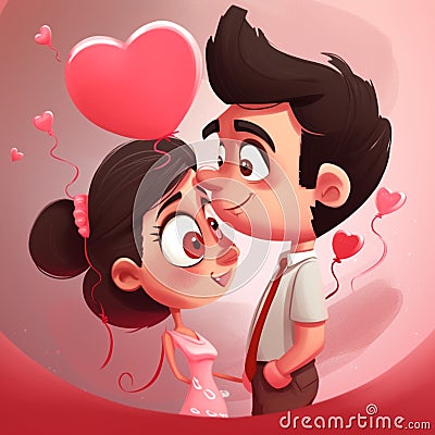 Cartoon Valentine& x27;s Day Stock Photo